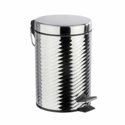 Wenko Poubelle à Pédale Design Acier Spiro - 3 L - Argent