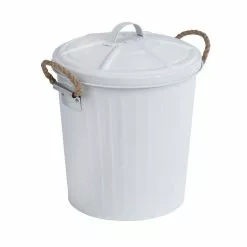 Wenko Poubelle De Salle De Bain Design Rétro Gara - 6 L - Blanc