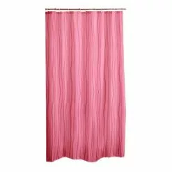 Paris Prix Rideau De Douche Effet 3D Waves 180x200cm Rose