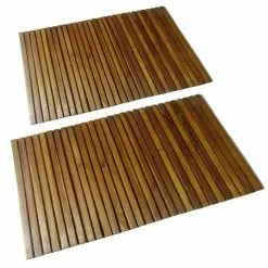 VIDAXL Tapis De Bain 2 Pcs Acacia 80x50 Cm