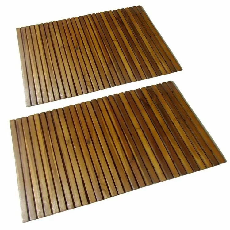 VIDAXL Tapis De Bain 2 Pcs Acacia 80x50 Cm 1 VIDAXL Tapis De Bain 2 Pcs Acacia 80x50 Cm
