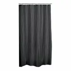 Paris Prix Rideau De Douche Effet 3D Waves 180x200cm Gris