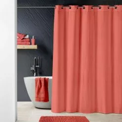 Paris Prix Rideau De Douche Dotty 180x200cm Terracotta -Meuble Soldes B2CD 250