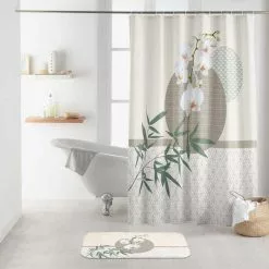 Paris Prix Rideau De Douche Imprimé Azia 180x200cm Naturel