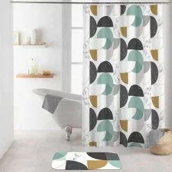 Paris Prix Rideau De Douche Geomarbre 180x200cm Bleu