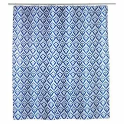 Wenko Rideau De Douche Design Marin Lorca - Polyester - 180 X 200 Cm - Bleu