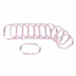 Paris Prix Lot De 12 Anneaux De Rideau De Douche Translucides Vitamine II 6cm Rose