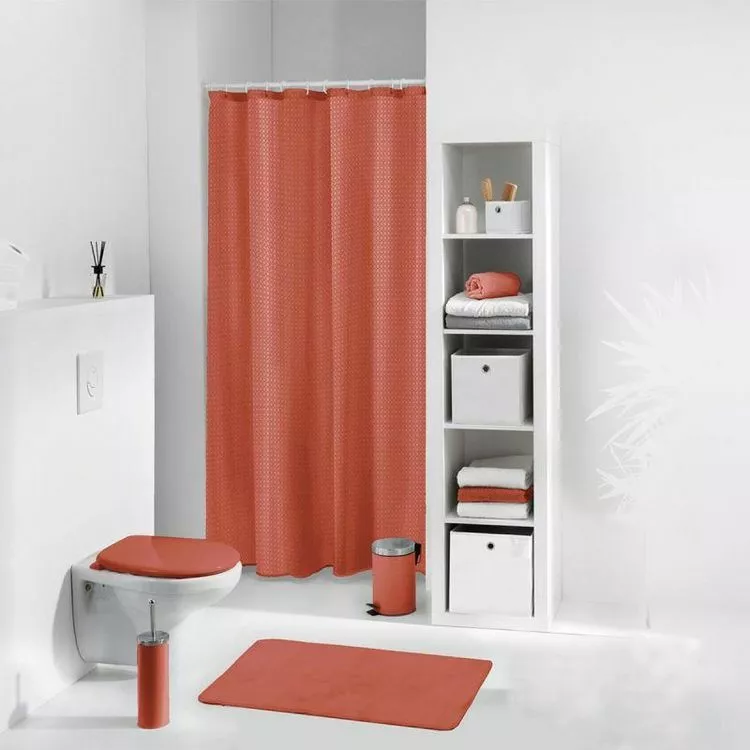 Paris Prix Rideau De Douche Quartz 180x200cm Terracotta 1 Paris Prix Rideau De Douche Quartz 180x200cm Terracotta