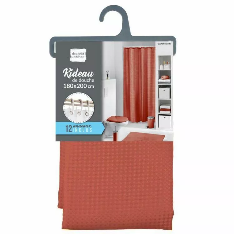 Paris Prix Rideau De Douche Quartz 180x200cm Terracotta 4 Paris Prix Rideau De Douche Quartz 180x200cm Terracotta â Image 4