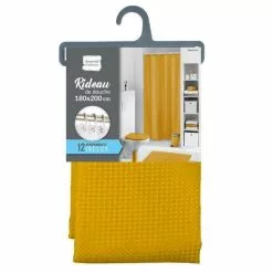 Paris Prix Rideau De Douche Quartz 180x200cm Ocre -Meuble Soldes B2CD 374