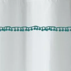 GUY LEVASSEUR Rideau De Douche Uni Blanc Pompons 180x200cm Pompons 11 GUY LEVASSEUR Rideau De Douche Uni Blanc Pompons 180x200cm Pompons -Meuble Soldes B2CD 409