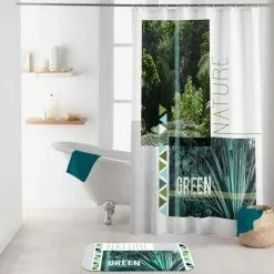Paris Prix Rideau De Douche Green Nature 180x200cm Blanc