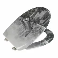 TOILINUX 2 X Abattant WC Old-Time Plane - Gris Et Blanc 5 TOILINUX 2 X Abattant WC Old-Time Plane - Gris Et Blanc -Meuble Soldes B2CD 54