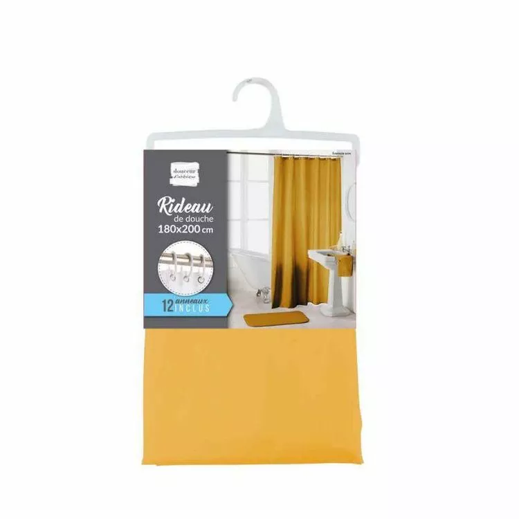 Paris Prix Rideau De Douche Uni Essencia 180x200cm Ocre 2 Paris Prix Rideau De Douche Uni Essencia 180x200cm Ocre â Image 2