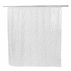 ALLIBERT Rideau De Douche Design ARROW BLACK - 180 X 200 - Blanc