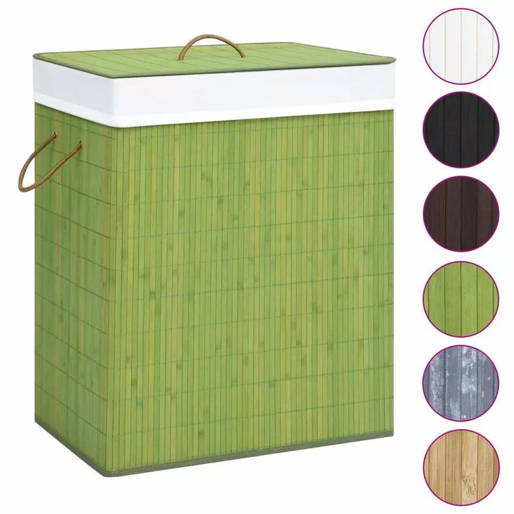 VIDAXL Panier A Linge Bambou Vert 83 L 2 VIDAXL Panier A Linge Bambou Vert 83 L â Image 2