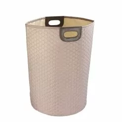 Wenko Panier à Linge Design Scandinave Wabo - Diam. 40 X H. 60 Cm - Taupe