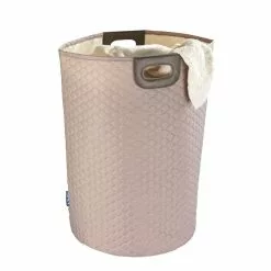 Wenko Panier à Linge Design Scandinave Wabo - Diam. 40 X H. 60 Cm - Taupe -Meuble Soldes B2CD 654