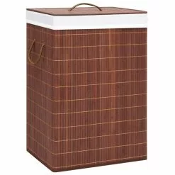VIDAXL Panier A Linge Bambou Marron 72 L