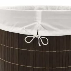 VIDAXL Panier A Linge Ovale Bambou Marron Fonce -Meuble Soldes B2CD 696