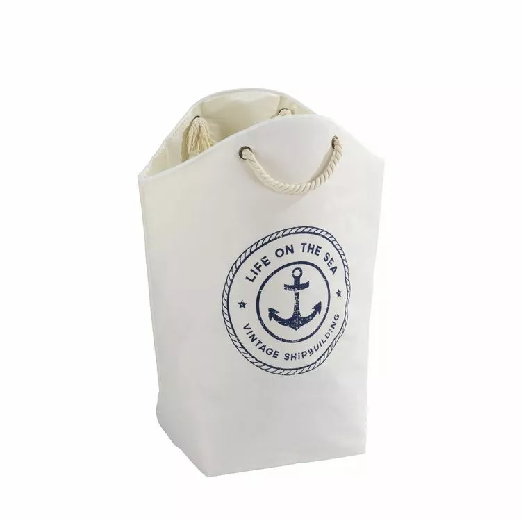 Wenko Panier à Linge Design Marin Sylt - L. 25 X H. 60 Cm - Beige 2 Wenko Panier à Linge Design Marin Sylt - L. 25 X H. 60 Cm - Beige – Image 2