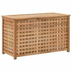 VIDAXL Coffre De Blanchisserie 77,5x37,5x46,5 Cm Bois Massif De Noyer