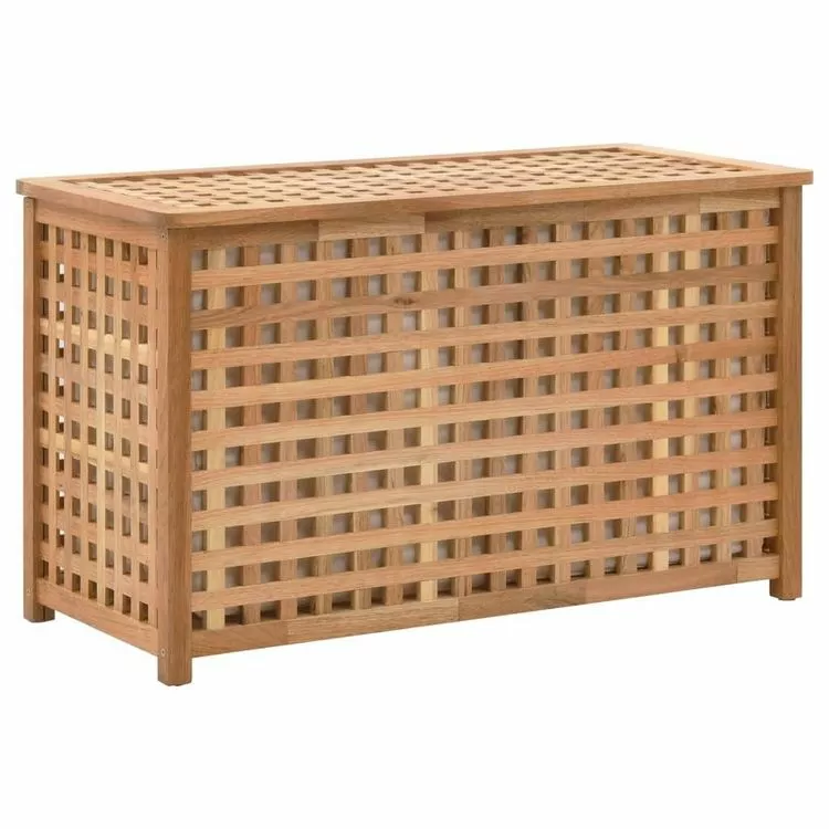 VIDAXL Coffre De Blanchisserie 77,5x37,5x46,5 Cm Bois Massif De Noyer 1 VIDAXL Coffre De Blanchisserie 77,5x37,5x46,5 Cm Bois Massif De Noyer