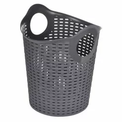 Paris Prix Panier à Linge Rond Tressé 33cm Gris