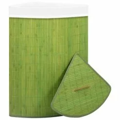 VIDAXL Panier A Linge D'angle Bambou Vert 60 L 8 VIDAXL Panier A Linge D'angle Bambou Vert 60 L -Meuble Soldes B2CD 779