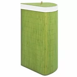 VIDAXL Panier A Linge D'angle Bambou Vert 60 L 10 VIDAXL Panier A Linge D'angle Bambou Vert 60 L -Meuble Soldes B2CD 781