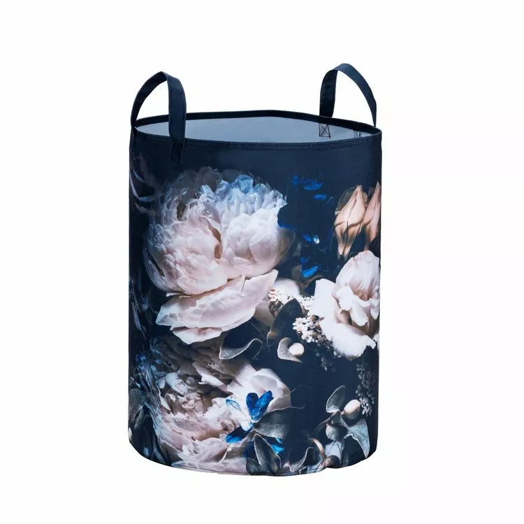Wenko Panier à Linge Design Fleuri Peony - Diam. 35 X H. 45 Cm - Noir 2 Wenko Panier à Linge Design Fleuri Peony - Diam. 35 X H. 45 Cm - Noir – Image 2