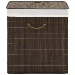VIDAXL Panier A Linge Rectangulaire Bambou Marron Fonce