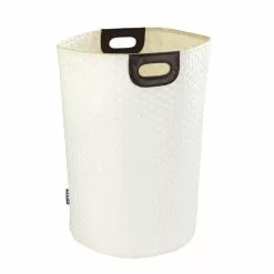 Wenko Panier à Linge Design Scandinave Wabo - Diam. 40 X H. 60 Cm - Beige