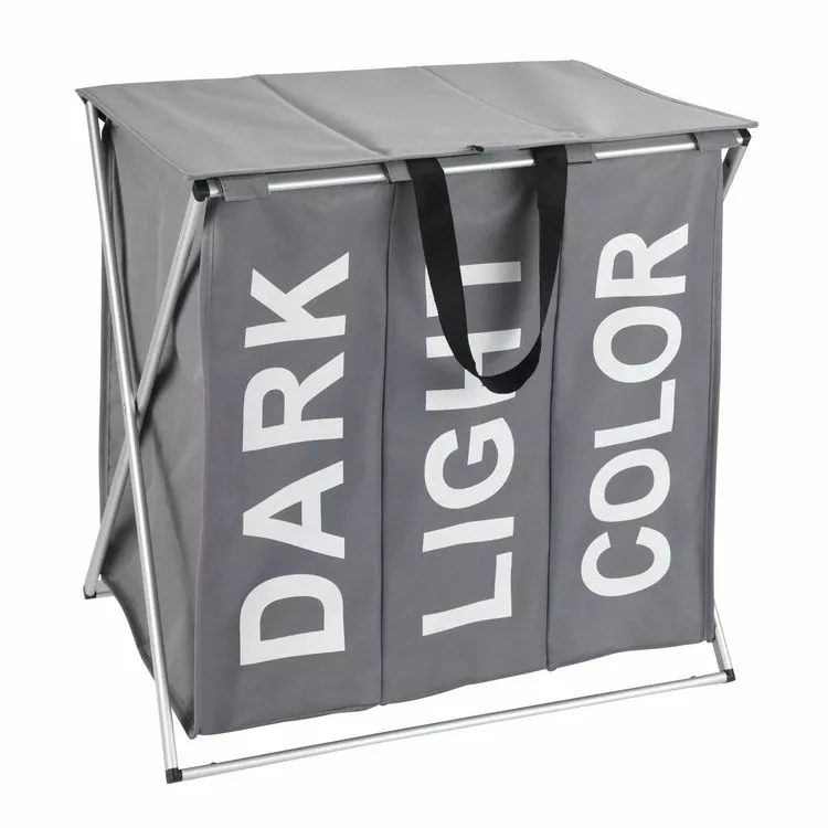 Wenko Panier à Linge 3 Compartiments Trio - L. 57 X H. 57 Cm - Gris 1 Wenko Panier à Linge 3 Compartiments Trio - L. 57 X H. 57 Cm - Gris