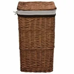 VIDAXL Panier A Linge Marron Saule -Meuble Soldes B2CD 835
