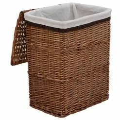 VIDAXL Panier A Linge Marron Saule -Meuble Soldes B2CD 837
