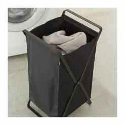 CALICOSY Panier à Linge Pliable Noir Tower - L30 Cm -Meuble Soldes B2CD 842
