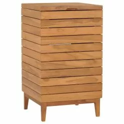 VIDAXL Panier A Linge 40x40x70 Cm Bois De Teck Massif