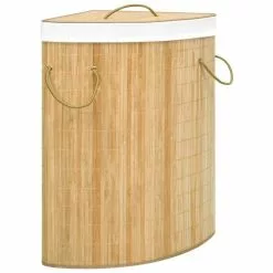 VIDAXL Panier A Linge D'angle Bambou 60 L