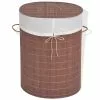 VIDAXL Panier A Linge Ovale Bambou Marron