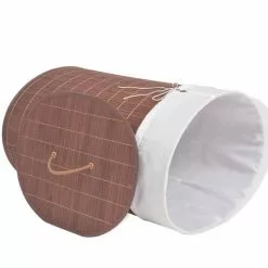 VIDAXL Panier A Linge Ovale Bambou Marron -Meuble Soldes B2CD 897