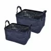 Paris Prix Lot De 2 Panières Rectangles Velvet 32cm Bleu Foncé