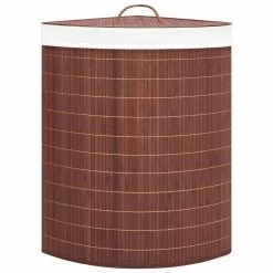VIDAXL Panier A Linge D'angle Bambou Marron 60 L -Meuble Soldes B2CD 908