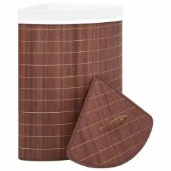 VIDAXL Panier A Linge D'angle Bambou Marron 60 L -Meuble Soldes B2CD 909