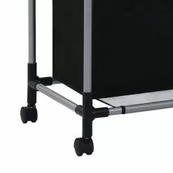 VIDAXL Trieuse A Linge Avec 3 Sacs Noir Acier -Meuble Soldes B2CD 927