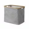 Casame Panier à Linge Pliable Cadre Bambou Coloris Gris