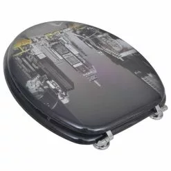 VIDAXL Sieges De Toilette Avec Couvercles 2 Pcs MDF New York 8 VIDAXL Sieges De Toilette Avec Couvercles 2 Pcs MDF New York -Meuble Soldes B2CD 93