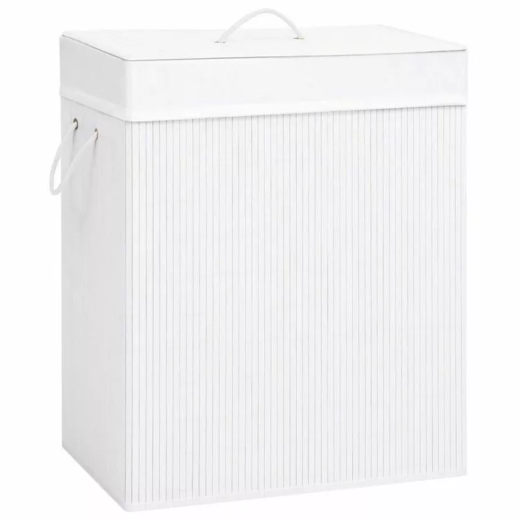 VIDAXL Panier A Linge Bambou Blanc 100 L 1 VIDAXL Panier A Linge Bambou Blanc 100 L