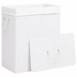VIDAXL Panier A Linge Bambou Blanc 100 L 8 VIDAXL Panier A Linge Bambou Blanc 100 L -Meuble Soldes B2CD 951