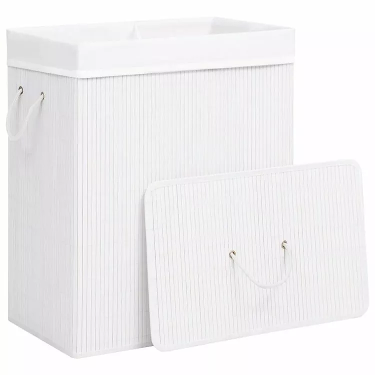 VIDAXL Panier A Linge Bambou Blanc 100 L 3 VIDAXL Panier A Linge Bambou Blanc 100 L – Image 3